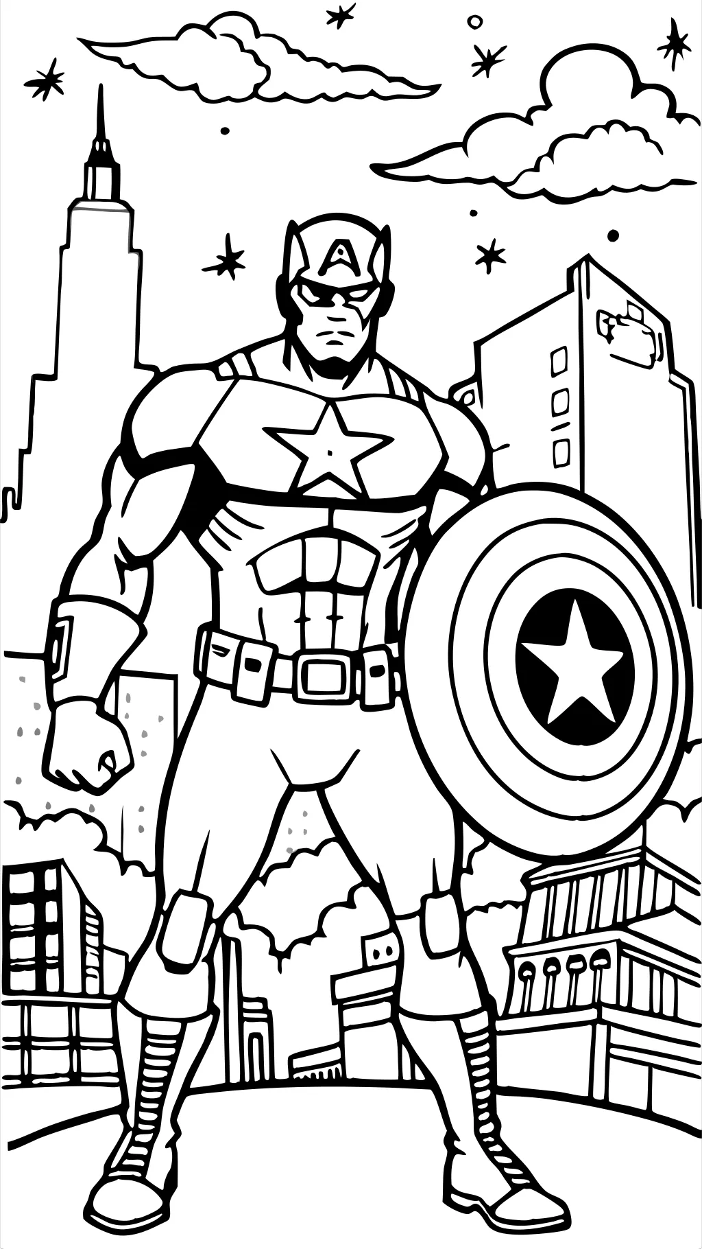 captain american coloring page